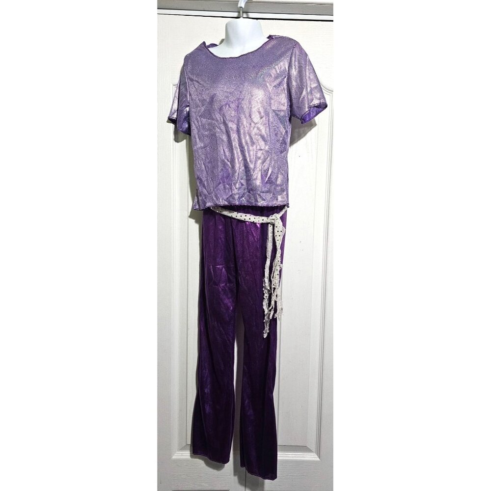 Girls Vintage Paper Magic Group 80s Halloween Costume Purple Shiny Pants Top PMG